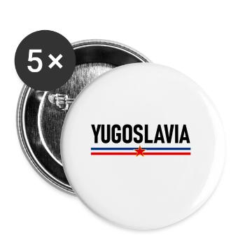 Yugoslawien Albanien Albaner - Buttons groß 56 mm (5er Pack) - Weiß - Vorne