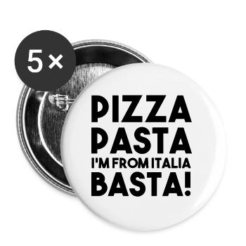 Italian saying from Italy! - Buttons large 2.2''/56 mm (5-pack) - white - Front