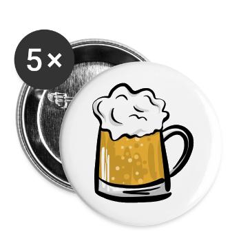 Beer mug 1 - Buttons large 2.2''/56 mm (5-pack) - white - Front
