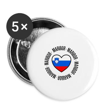Slovenia! - Buttons large 2.2''/56 mm (5-pack) - white - Front