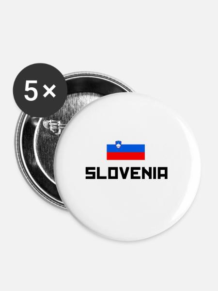 Slowenien! - Buttons groß 56 mm (5er Pack) - Weiß