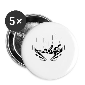 Fallschirmspringer Design - Buttons groß 56 mm (5er Pack) - Weiß - Vorne