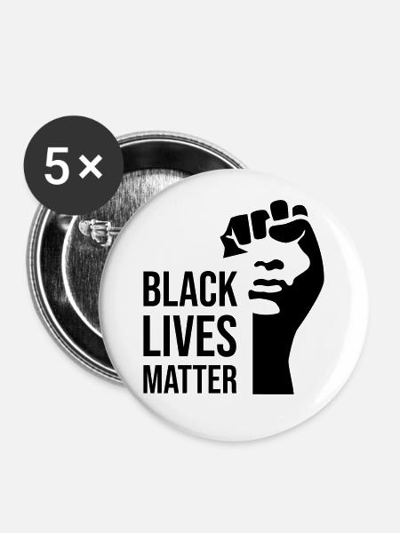 BLM Design Geschenk - Buttons groß 56 mm (5er Pack) - Weiß