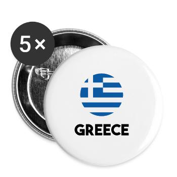 Lustiger Griechischer Spruch Griechenland Geschenk - Buttons groß 56 mm (5er Pack) - Weiß - Vorne