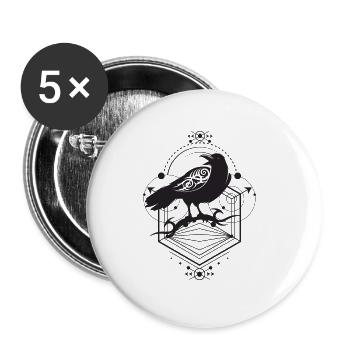 Raven spirit animal - Buttons large 2.2''/56 mm (5-pack) - white - Front
