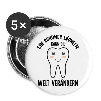 Geschenk Zahnarzt - Buttons groß 56 mm (5er Pack) - Weiß - Vorne