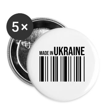 Lustiger ukrainischer Spruch über Ukraine Geschenk - Buttons groß 56 mm (5er Pack) - Weiß - Vorne