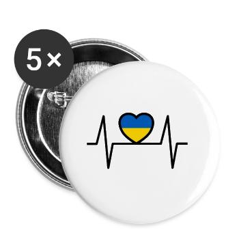 Lustiger ukrainischer Spruch über Ukraine Geschenk - Buttons groß 56 mm (5er Pack) - Weiß - Vorne
