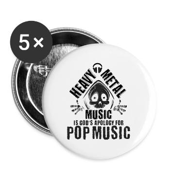 Heavy Metal Music Fan Heavy Metal God's Apology - Buttons large 2.2''/56 mm (5-pack) - white - Front