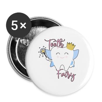 Tooth fairy - Buttons large 2.2''/56 mm (5-pack) - white - Front