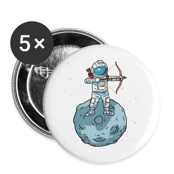 Archer shirt astronaut arrow bow bow - Buttons large 2.2''/56 mm (5-pack) - white - Front