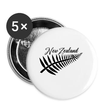 Neuseeland Lustiges Geschenk für Neuseeländer - Buttons groß 56 mm (5er Pack) - Weiß - Vorne