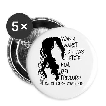 Friseurin Geschenk - Buttons groß 56 mm (5er Pack) - Weiß - Vorne