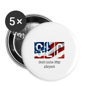 Flughafen Salt Lake City - Buttons groß 56 mm (5er Pack) - Weiß - Vorne