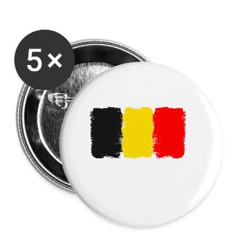 Belgien - Buttons groß 56 mm (5er Pack) - Weiß - Vorne