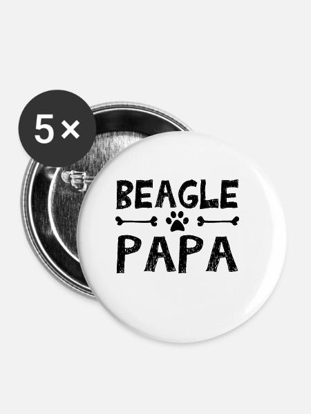 Beagle herrchen - Buttons groß 56 mm (5er Pack) - Weiß