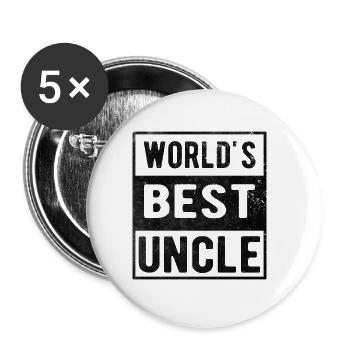 World's best uncle - Buttons large 2.2''/56 mm (5-pack) - white - Front