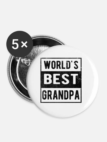 Best grandpa - Buttons groß 56 mm (5er Pack) - Weiß