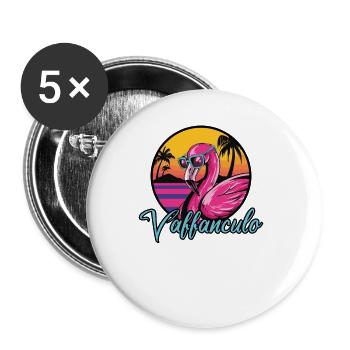 Vaffanculo Italian saying ü Italy gift - Buttons large 2.2''/56 mm (5-pack) - white - Front
