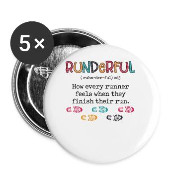 Définition de running circulaire - Lot de 5 grands badges (56 mm) - blanc - Devant