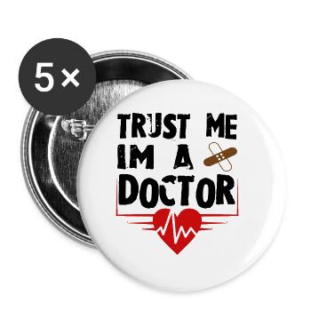 Je suis médecin - Lot de 5 grands badges (56 mm) - blanc - Devant