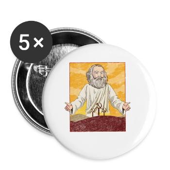 Funny socialist saying about socialism! - Buttons large 2.2''/56 mm (5-pack) - white - Front