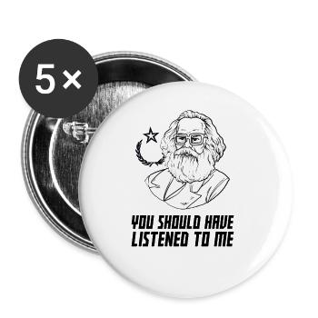 Funny socialist saying about socialism! - Buttons large 2.2''/56 mm (5-pack) - white - Front