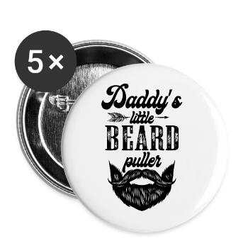 Daddy's Little Beard Puller Baby Onesie - Buttons large 2.2''/56 mm (5-pack) - white - Front