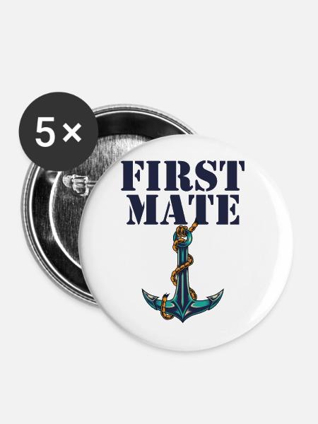 First Mate Daddy Matching - Buttons groß 56 mm (5er Pack) - Weiß