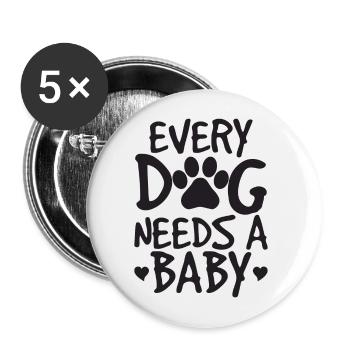 Every Dog Needs A Baby Onesie - Buttons large 2.2''/56 mm (5-pack) - white - Front