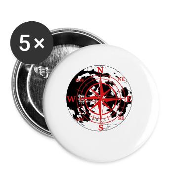 Compass towards Windrose Outdoor - Buttons large 2.2''/56 mm (5-pack) - white - Front