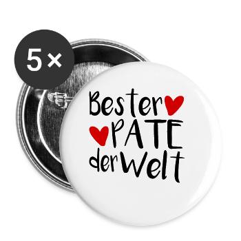 Bester Patenonkel - Buttons groß 56 mm (5er Pack) - Weiß - Vorne