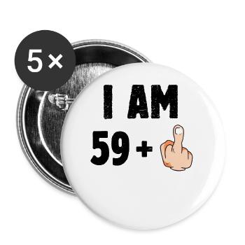 I am 59 plus one - Buttons large 2.2''/56 mm (5-pack) - white - Front