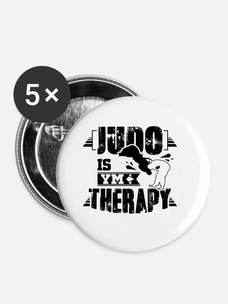 Judo therapy - Buttons groß 56 mm (5er Pack) - Weiß