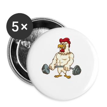Deadlift Gym Gift Gym Bodybuilding - Buttons large 2.2''/56 mm (5-pack) - white - Front