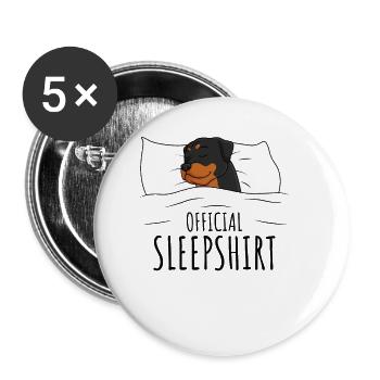 Rottweiler - Buttons groß 56 mm (5er Pack) - Weiß - Vorne