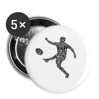 Rugby - Lot de 5 grands badges (56 mm) - blanc - Devant