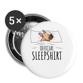 French Bulldog - Buttons large 2.2''/56 mm (5-pack) - white - Front