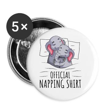 Éléphant - Lot de 5 grands badges (56 mm) - blanc - Devant