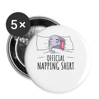 Elefant - Buttons groß 56 mm (5er Pack) - Weiß - Vorne