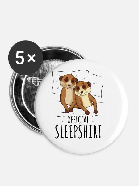 Erdmännchen - Buttons groß 56 mm (5er Pack) - Weiß