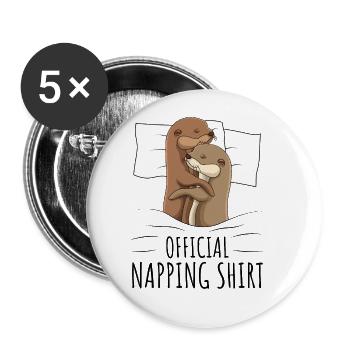 Otter - Buttons groß 56 mm (5er Pack) - Weiß - Vorne