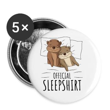 Otter - Buttons groß 56 mm (5er Pack) - Weiß - Vorne