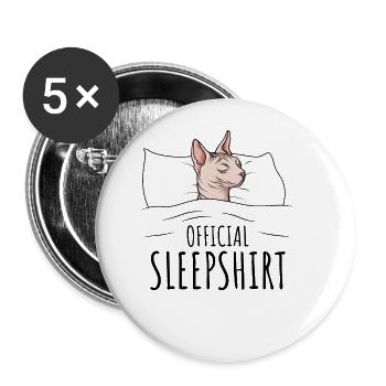 Sphynx Katze - Buttons groß 56 mm (5er Pack) - Weiß - Vorne
