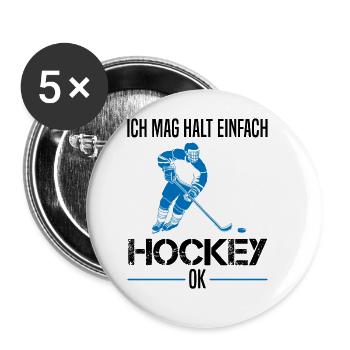 Eishockey Spruch Hockey Spieler Trainer Geschenk - Buttons groß 56 mm (5er Pack) - Weiß - Vorne