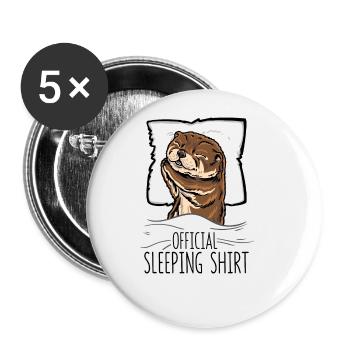 Chemise dormante officielle Otter Sea Otter Pyjamas - Lot de 5 grands badges (56 mm) - blanc - Devant