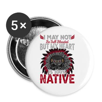 Indianisches Zitat Darf ich nicht - Buttons groß 56 mm (5er Pack) - Weiß - Vorne