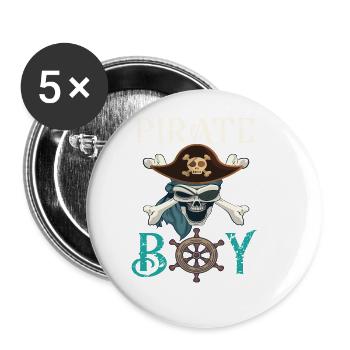 Pirate Skull Pirate Ship Gift Idea - Buttons large 2.2''/56 mm (5-pack) - white - Front