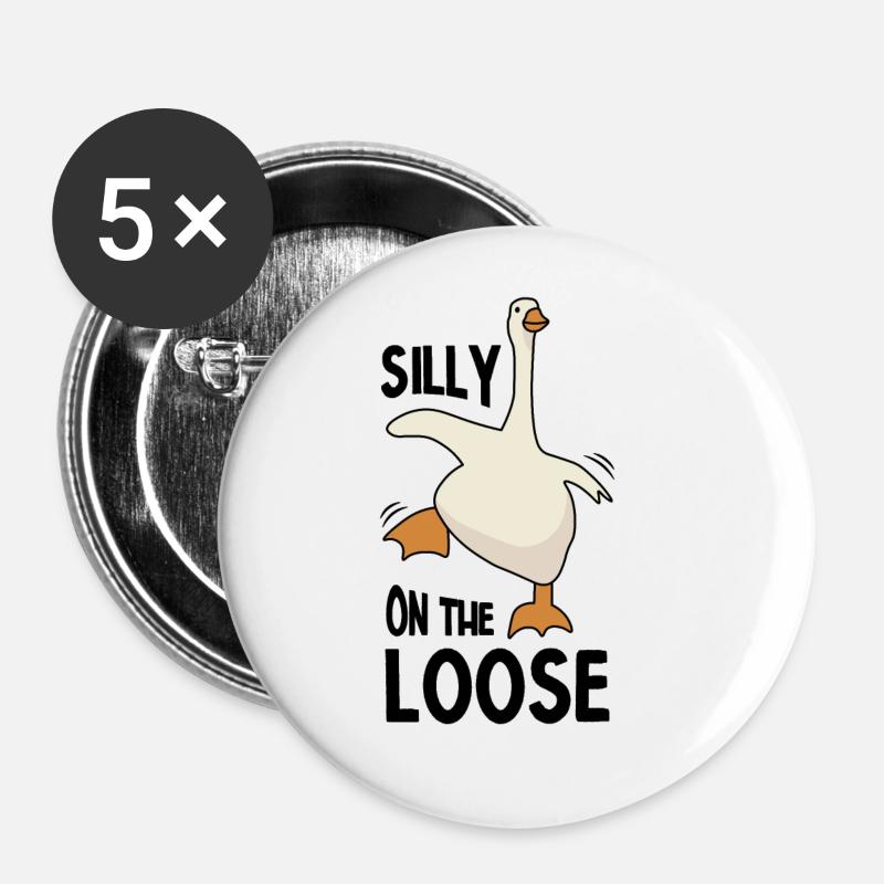 Silly goose - Buttons large 2.2''/56 mm (5-pack) - white