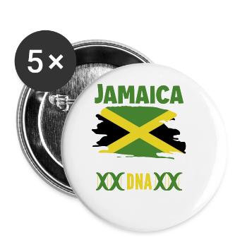 Jamaïque Rasta Rastafari Reggae Jamaïcain - Lot de 5 grands badges (56 mm) - blanc - Devant